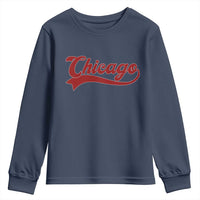 Retro Chicago Youth Sweatshirt Varsity Script Vintage Sports Jersey Style 80s 90s