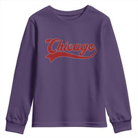 Retro Chicago Youth Sweatshirt Varsity Script Vintage Sports Jersey Style 80s 90s