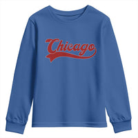 Retro Chicago Youth Sweatshirt Varsity Script Vintage Sports Jersey Style 80s 90s