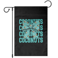 Retro Coconuts Coquette Bow Garden Flag Summer Beach Coconut Fruit Humor