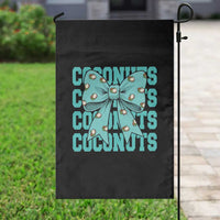 Retro Coconuts Coquette Bow Garden Flag Summer Beach Coconut Fruit Humor