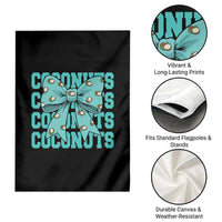 Retro Coconuts Coquette Bow Garden Flag Summer Beach Coconut Fruit Humor