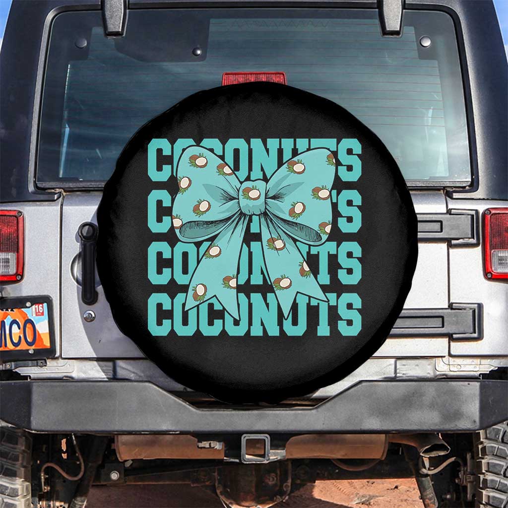 Retro Coconuts Coquette Bow Spare Tire Cover Summer Beach Coconut Fruit Humor