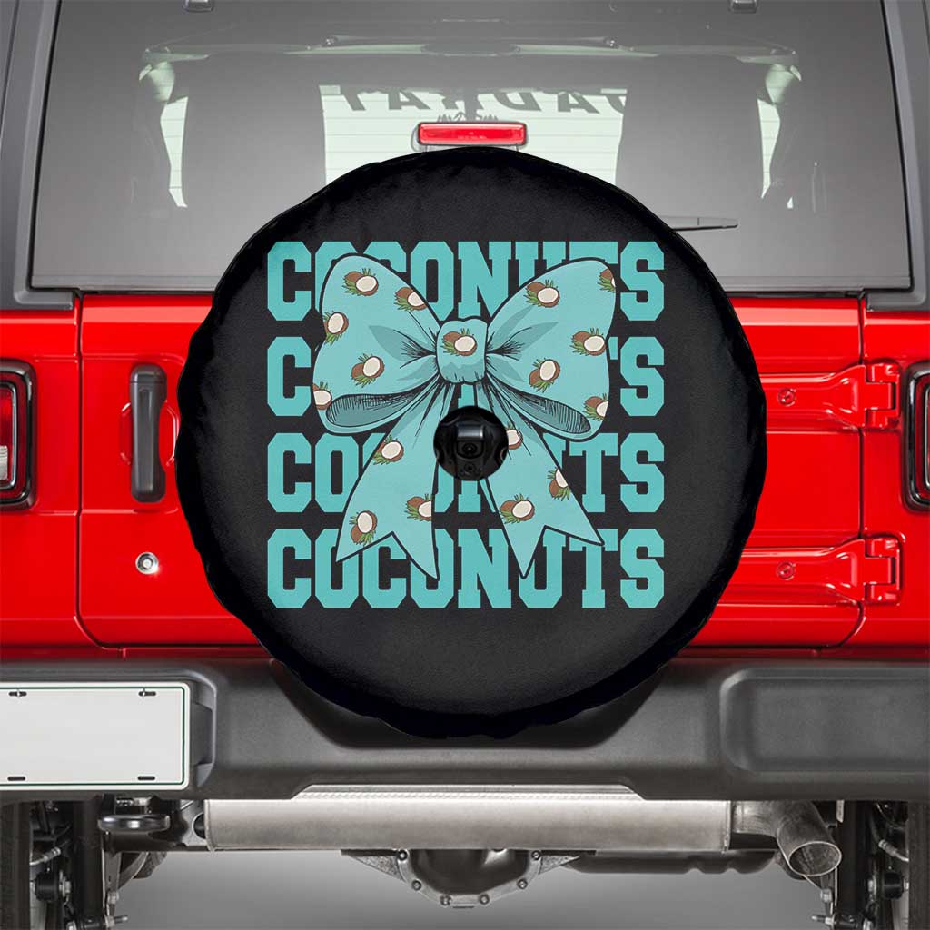 Retro Coconuts Coquette Bow Spare Tire Cover Summer Beach Coconut Fruit Humor