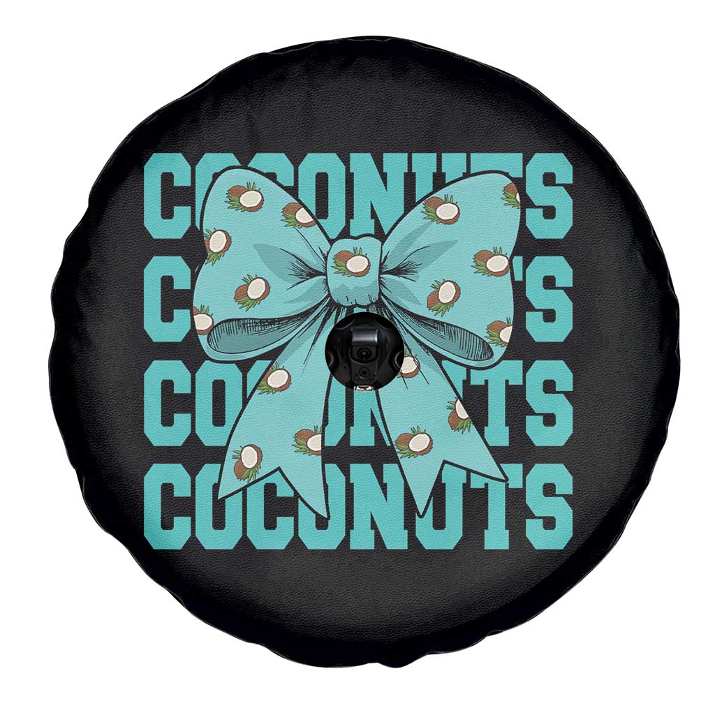 Retro Coconuts Coquette Bow Spare Tire Cover Summer Beach Coconut Fruit Humor
