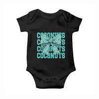 Retro Coconuts Coquette Bow Baby Onesie Summer Beach Coconut Fruit Humor