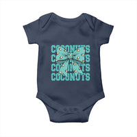 Retro Coconuts Coquette Bow Baby Onesie Summer Beach Coconut Fruit Humor