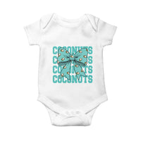 Retro Coconuts Coquette Bow Baby Onesie Summer Beach Coconut Fruit Humor