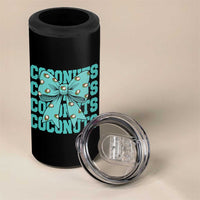 Retro Coconuts Coquette Bow 4 in 1 Can Cooler Tumbler Summer Beach Coconut Fruit Humor