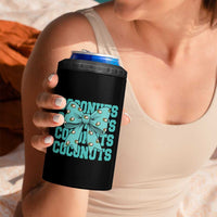 Retro Coconuts Coquette Bow 4 in 1 Can Cooler Tumbler Summer Beach Coconut Fruit Humor