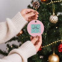 Retro Coconuts Coquette Bow Ceramic Ornament Summer Beach Coconut Fruit Humor