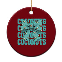Retro Coconuts Coquette Bow Ceramic Ornament Summer Beach Coconut Fruit Humor