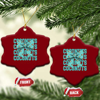 Retro Coconuts Coquette Bow Ceramic Ornament Summer Beach Coconut Fruit Humor