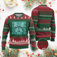 Retro Coconuts Coquette Bow Ugly Christmas Sweater Summer Beach Coconut Fruit Humor