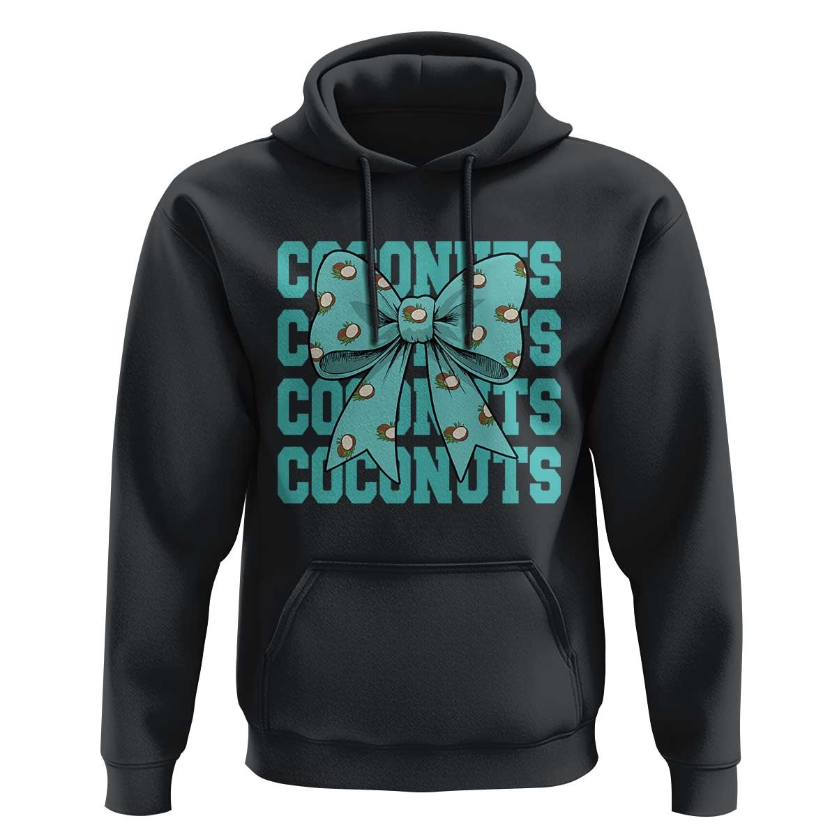Retro Coconuts Coquette Bow Hoodie Summer Beach Coconut Fruit Humor