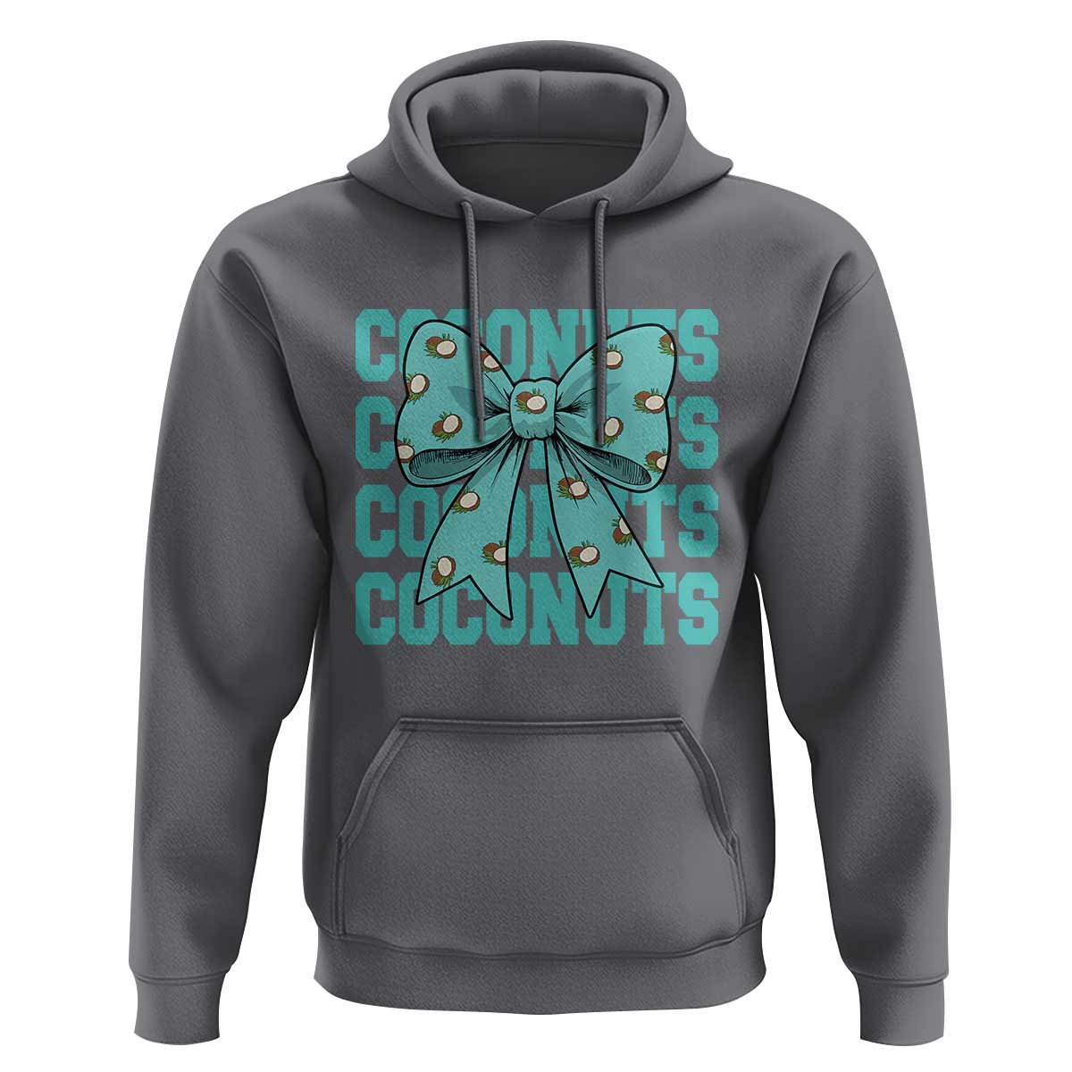 Retro Coconuts Coquette Bow Hoodie Summer Beach Coconut Fruit Humor