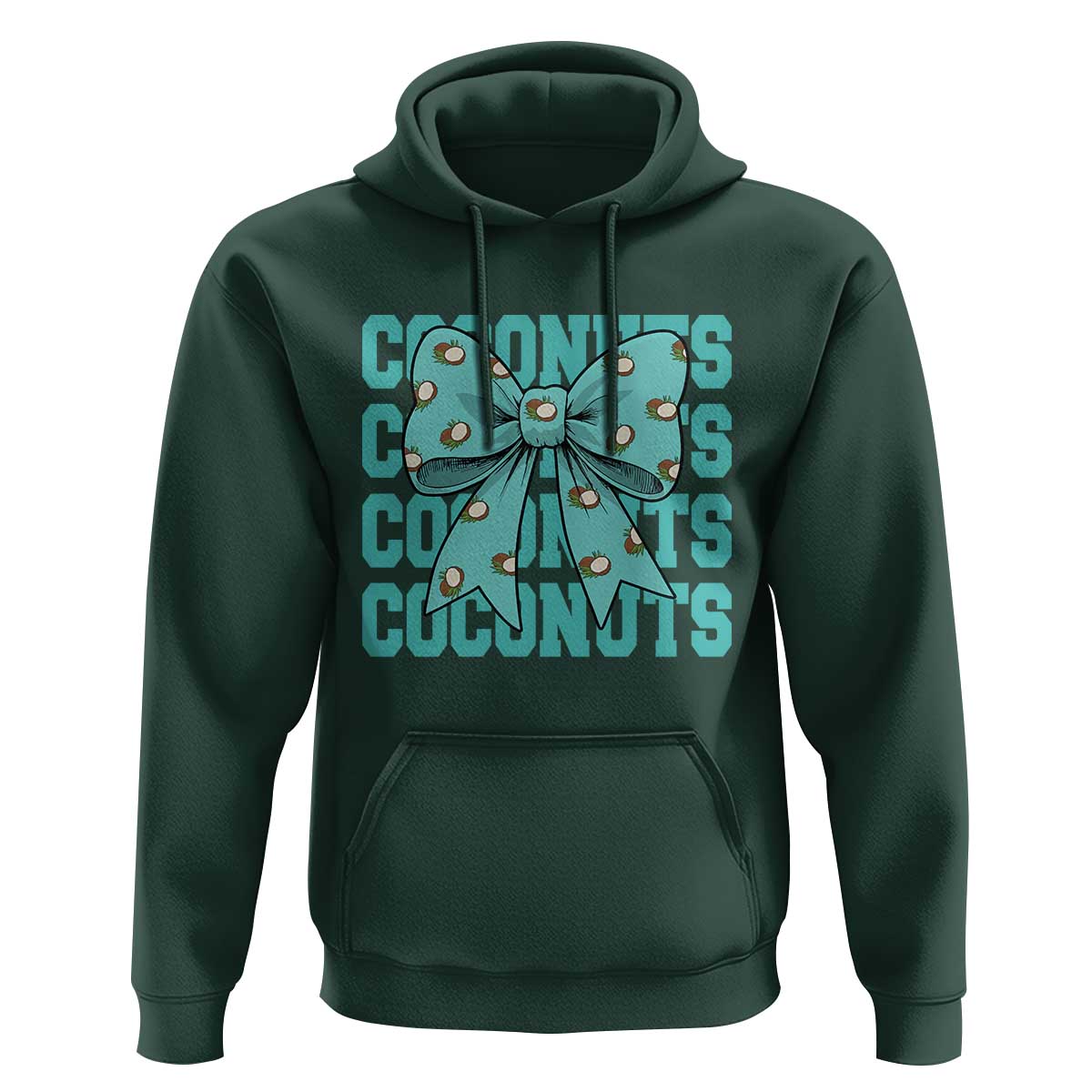 Retro Coconuts Coquette Bow Hoodie Summer Beach Coconut Fruit Humor