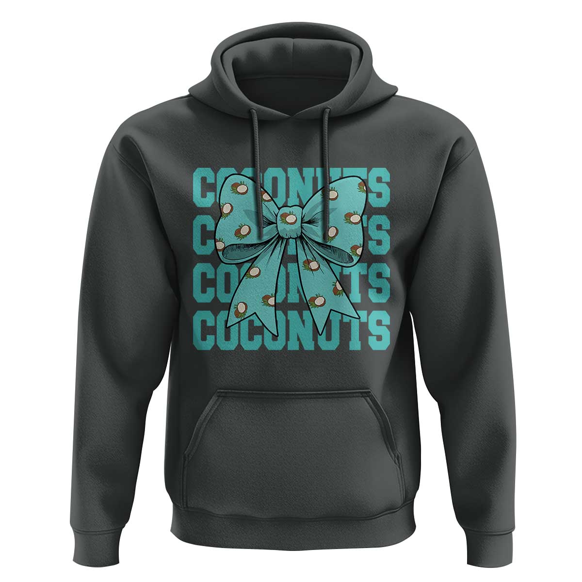 Retro Coconuts Coquette Bow Hoodie Summer Beach Coconut Fruit Humor