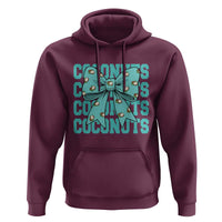 Retro Coconuts Coquette Bow Hoodie Summer Beach Coconut Fruit Humor