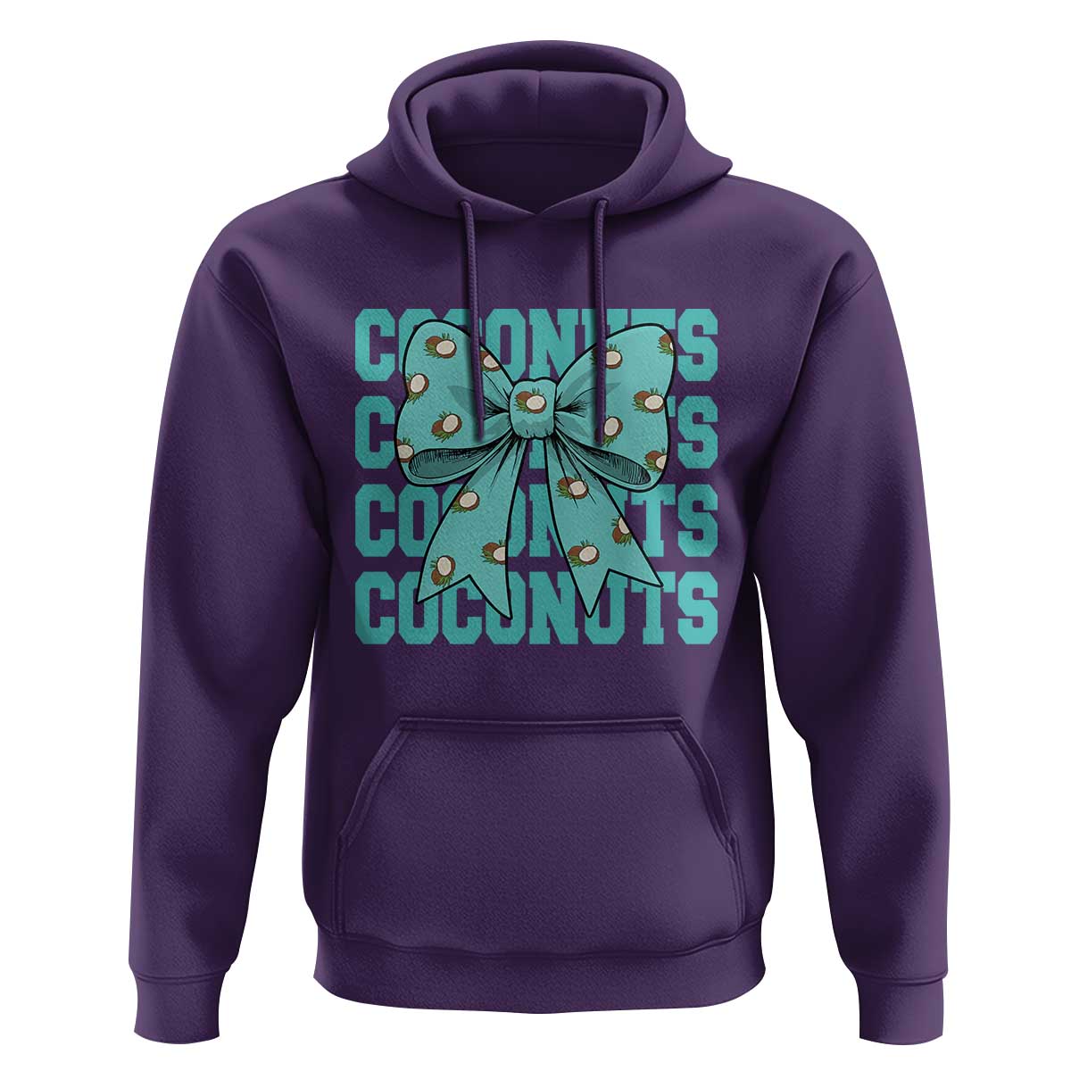Retro Coconuts Coquette Bow Hoodie Summer Beach Coconut Fruit Humor