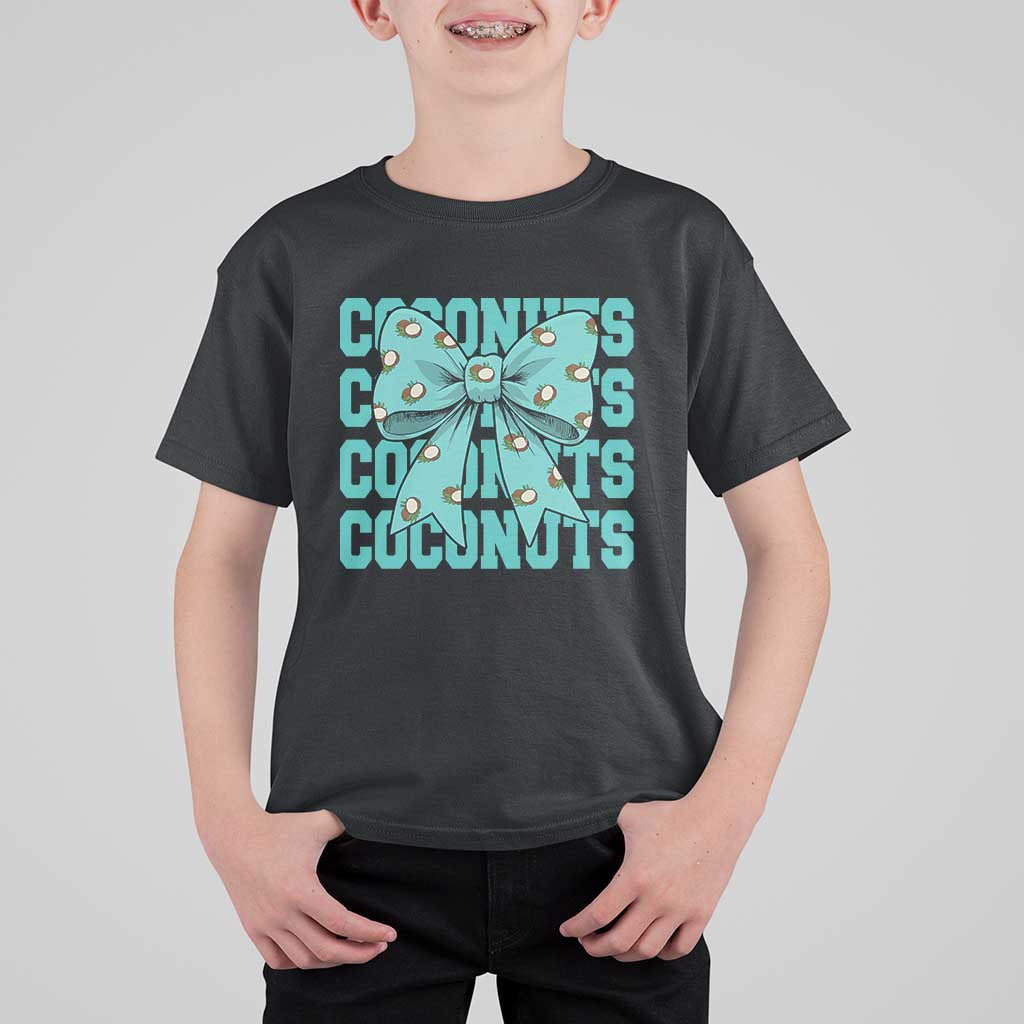 Retro Coconuts Coquette Bow T Shirt For Kid Summer Beach Coconut Fruit Humor