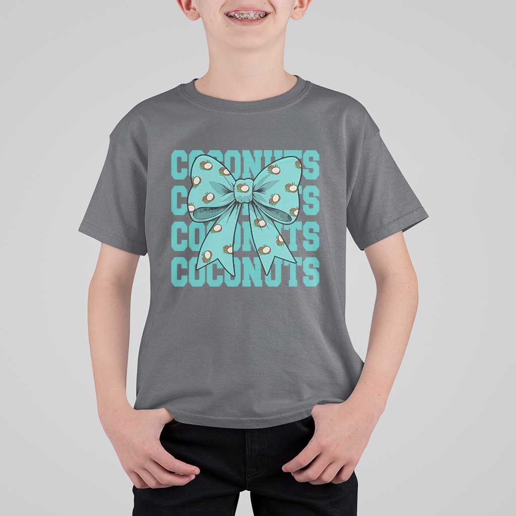 Retro Coconuts Coquette Bow T Shirt For Kid Summer Beach Coconut Fruit Humor
