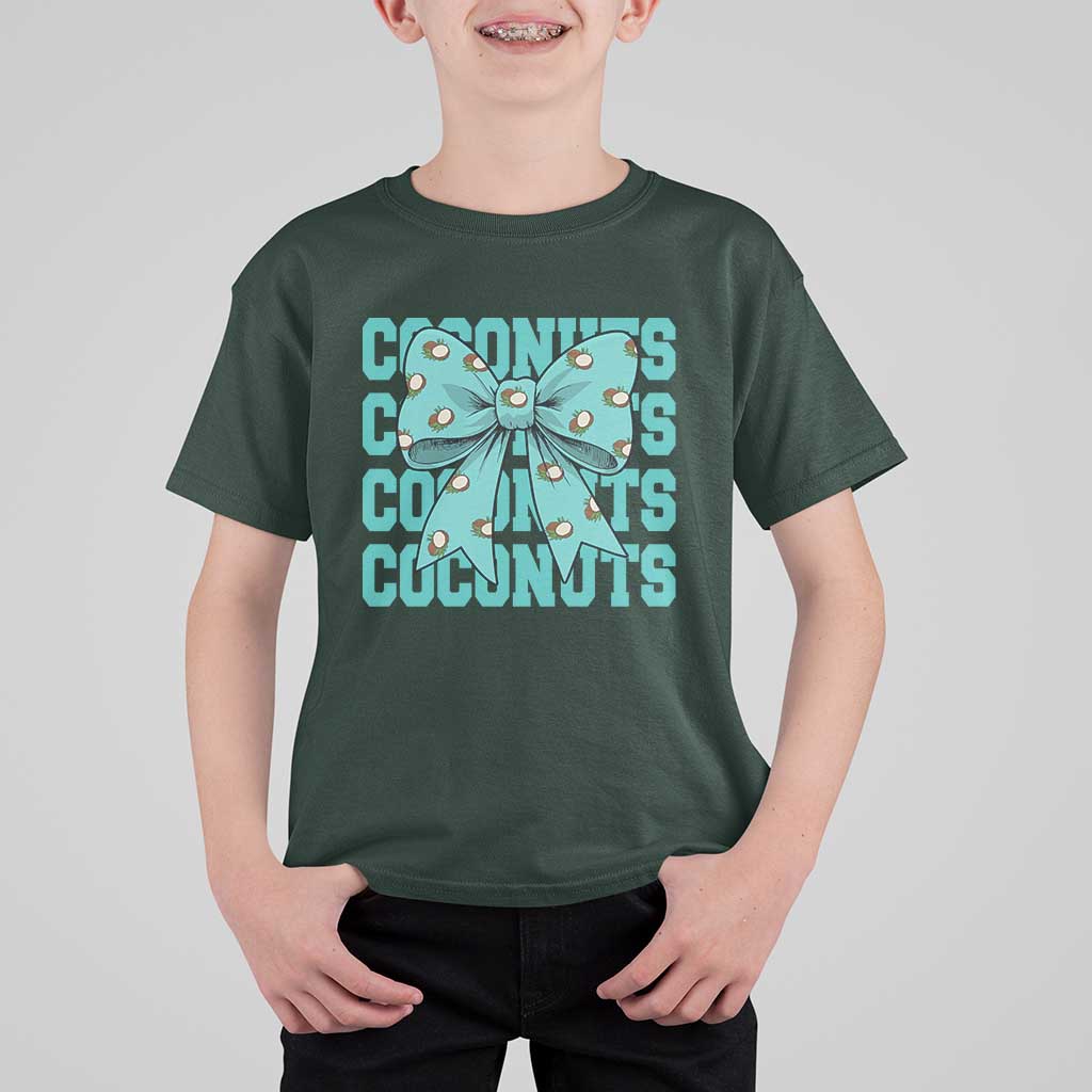 Retro Coconuts Coquette Bow T Shirt For Kid Summer Beach Coconut Fruit Humor