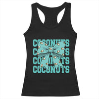 Retro Coconuts Coquette Bow Racerback Tank Top Summer Beach Coconut Fruit Humor
