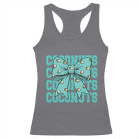 Retro Coconuts Coquette Bow Racerback Tank Top Summer Beach Coconut Fruit Humor