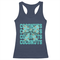 Retro Coconuts Coquette Bow Racerback Tank Top Summer Beach Coconut Fruit Humor
