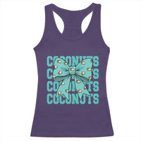 Retro Coconuts Coquette Bow Racerback Tank Top Summer Beach Coconut Fruit Humor