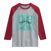 Retro Coconuts Coquette Bow Raglan Shirt Summer Beach Coconut Fruit Humor