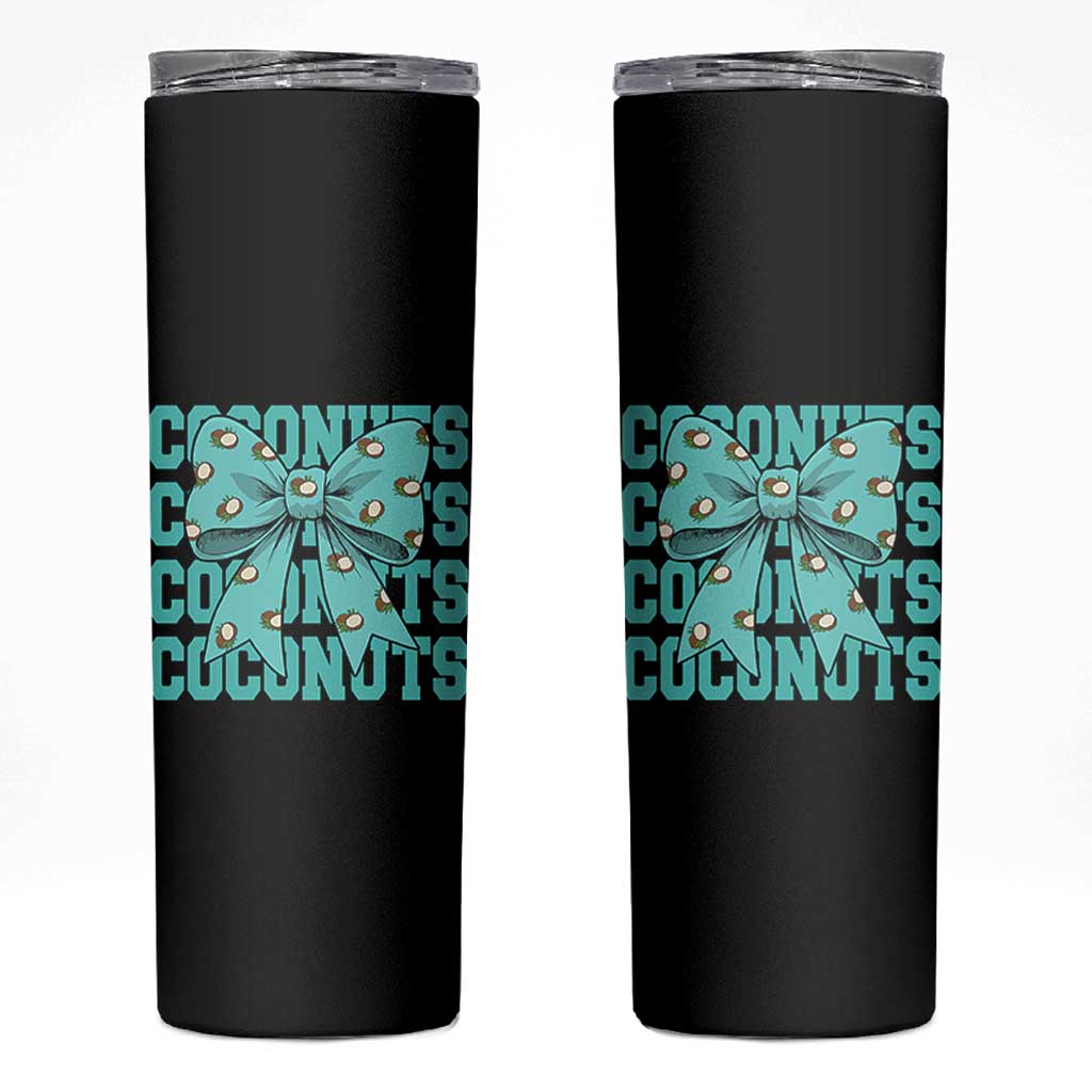 Retro Coconuts Coquette Bow Skinny Tumbler Summer Beach Coconut Fruit Humor