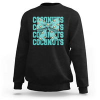 Retro Coconuts Coquette Bow Sweatshirt Summer Beach Coconut Fruit Humor