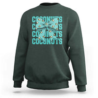 Retro Coconuts Coquette Bow Sweatshirt Summer Beach Coconut Fruit Humor