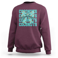 Retro Coconuts Coquette Bow Sweatshirt Summer Beach Coconut Fruit Humor