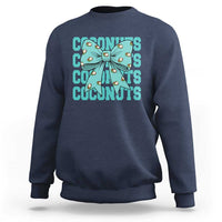 Retro Coconuts Coquette Bow Sweatshirt Summer Beach Coconut Fruit Humor