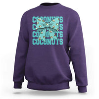Retro Coconuts Coquette Bow Sweatshirt Summer Beach Coconut Fruit Humor