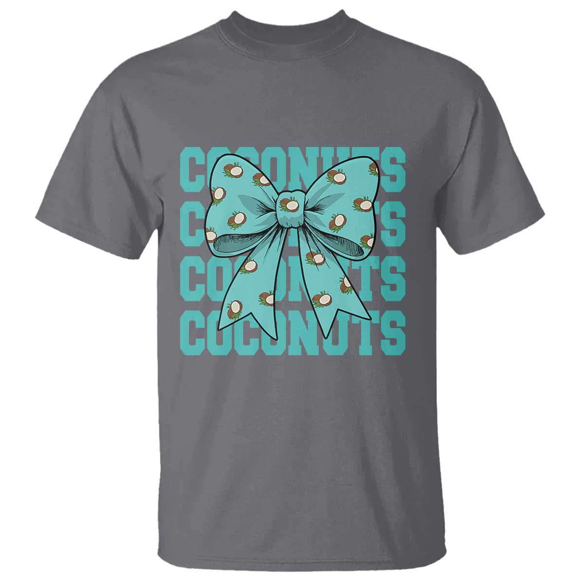 Retro Coconuts Coquette Bow T Shirt Summer Beach Coconut Fruit Humor
