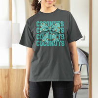 Retro Coconuts Coquette Bow T Shirt For Women Summer Beach Coconut Fruit Humor