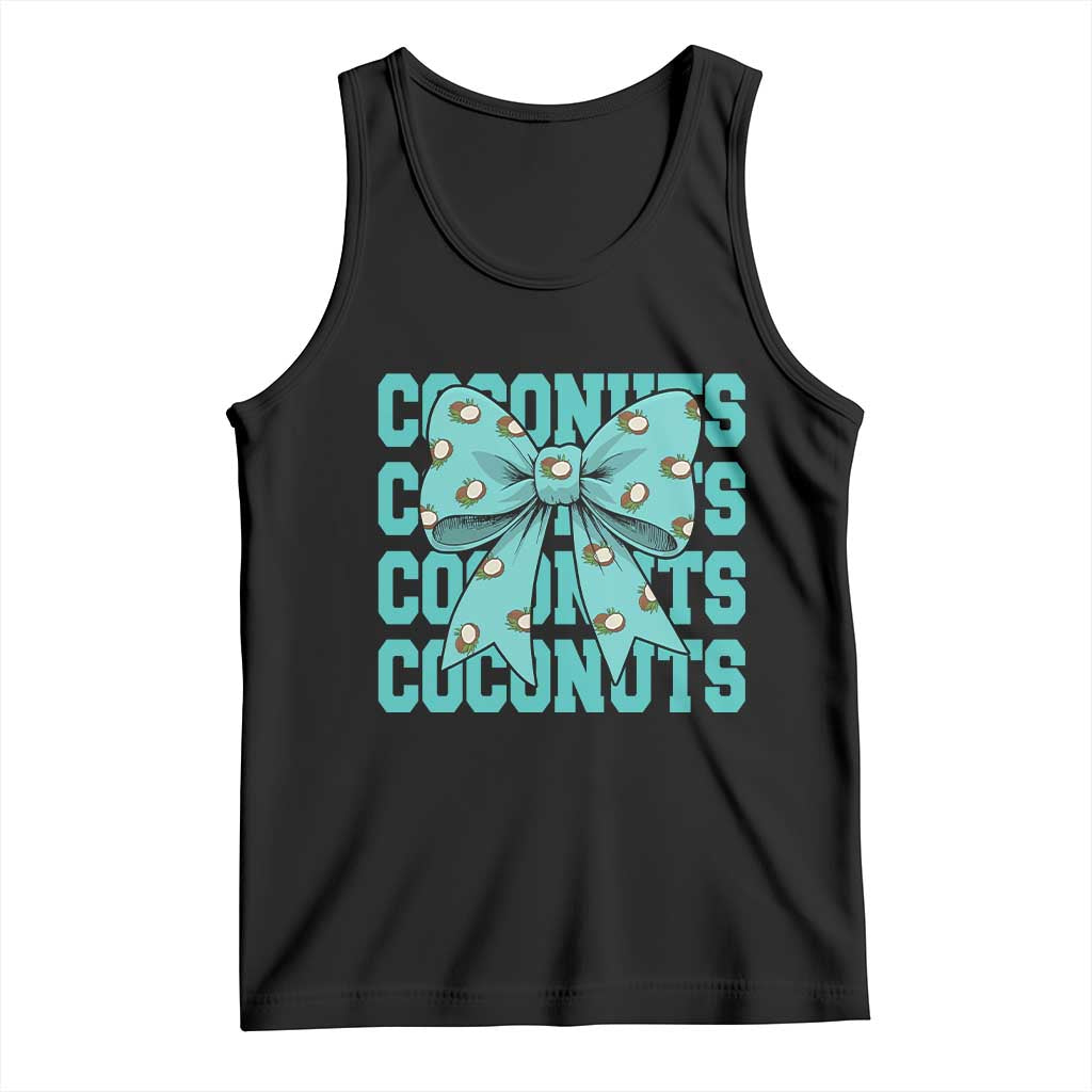 Retro Coconuts Coquette Bow Tank Top Summer Beach Coconut Fruit Humor