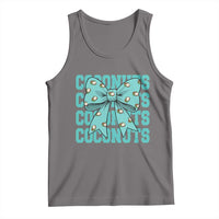 Retro Coconuts Coquette Bow Tank Top Summer Beach Coconut Fruit Humor