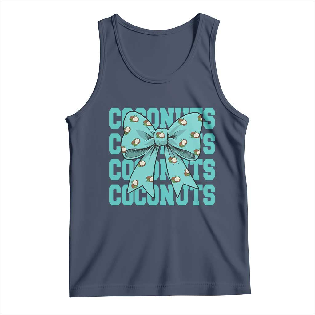 Retro Coconuts Coquette Bow Tank Top Summer Beach Coconut Fruit Humor