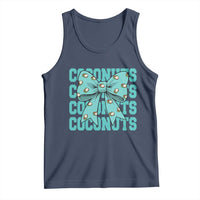 Retro Coconuts Coquette Bow Tank Top Summer Beach Coconut Fruit Humor