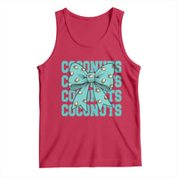 Retro Coconuts Coquette Bow Tank Top Summer Beach Coconut Fruit Humor