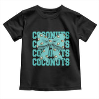 Retro Coconuts Coquette Bow Toddler T Shirt Summer Beach Coconut Fruit Humor