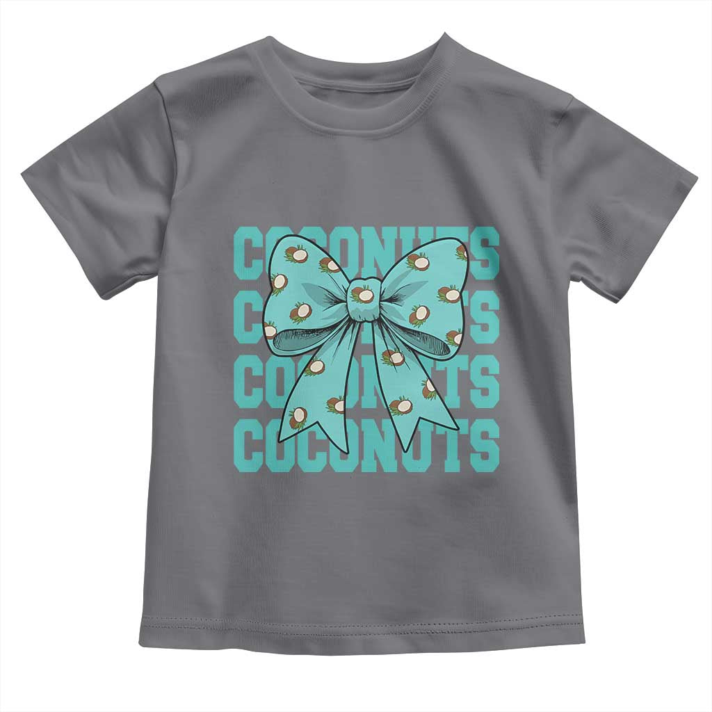 Retro Coconuts Coquette Bow Toddler T Shirt Summer Beach Coconut Fruit Humor
