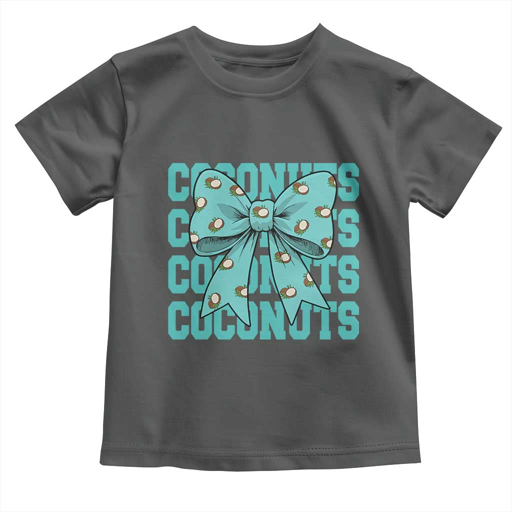 Retro Coconuts Coquette Bow Toddler T Shirt Summer Beach Coconut Fruit Humor