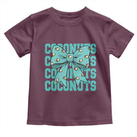 Retro Coconuts Coquette Bow Toddler T Shirt Summer Beach Coconut Fruit Humor