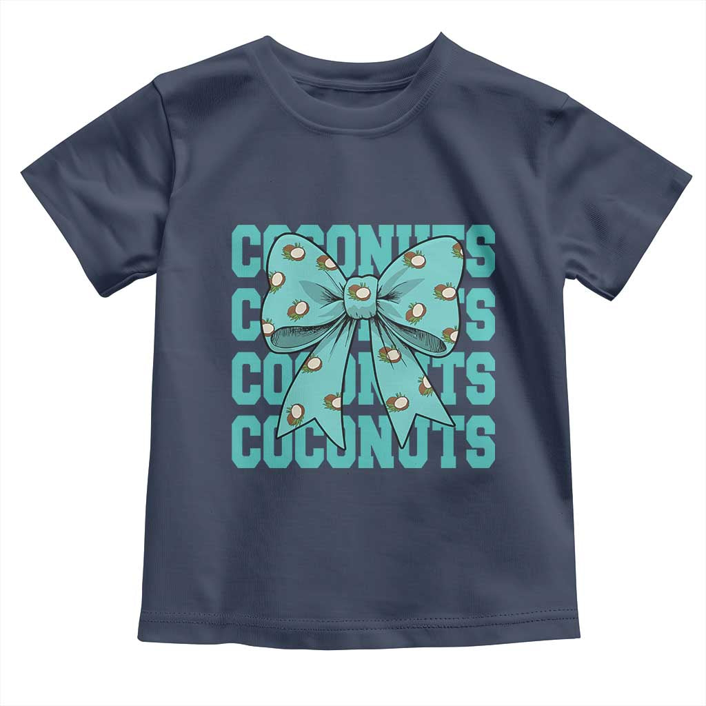 Retro Coconuts Coquette Bow Toddler T Shirt Summer Beach Coconut Fruit Humor